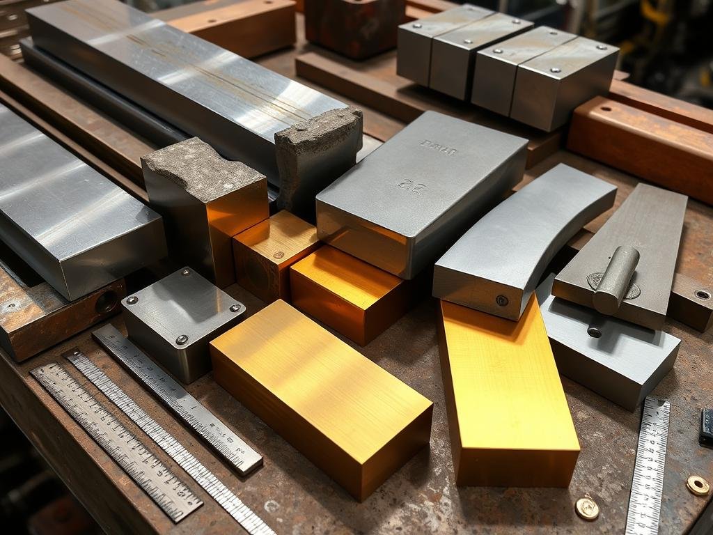 Various metal billets prepared for the forging process