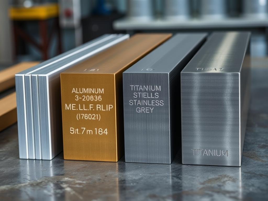 Various metal billets ready for machining