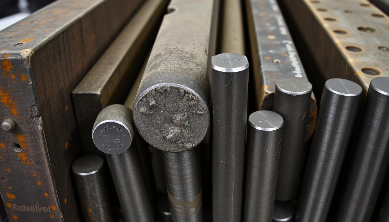 Various steel alloys prepared for the forging process