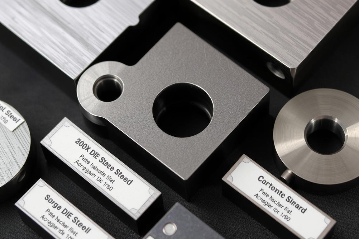 Various tool steels used in forging die manufacturing showing material properties essential to the basics of forging dies