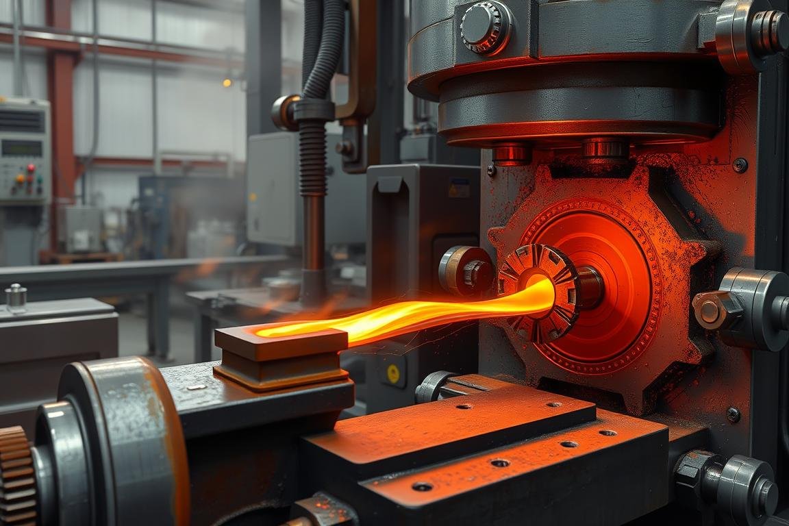 Warm forging process with metal heated to moderate temperatures
