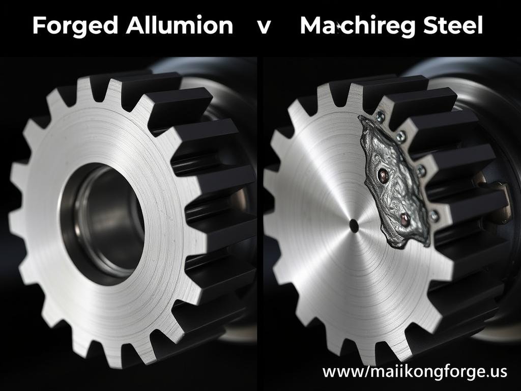 Wear testing comparison between gear forged aluminum and machined steel showing surface wear patterns