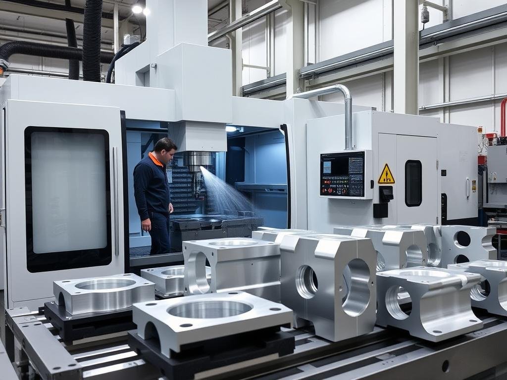 CNC machining of aluminum forged parts at MAIKONG facility