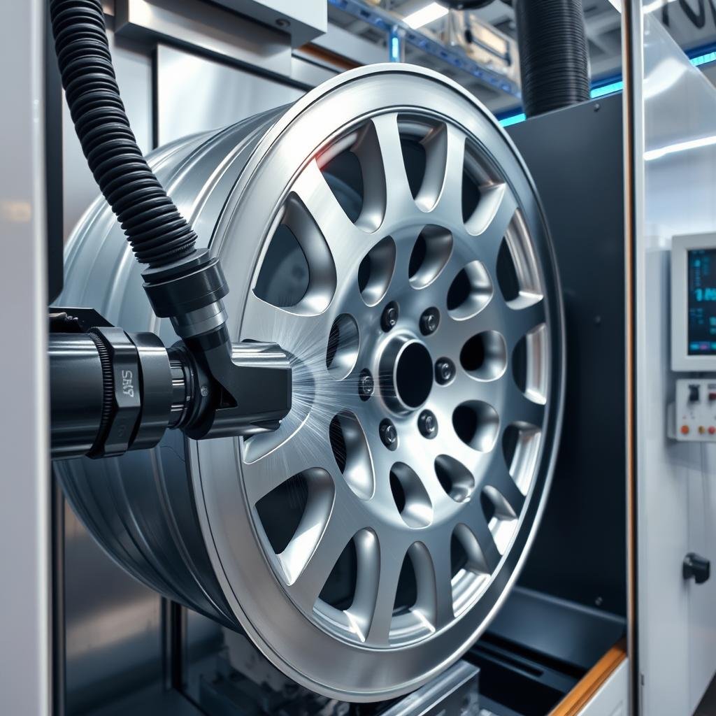 CNC machining of forged aluminum 6061 wheel