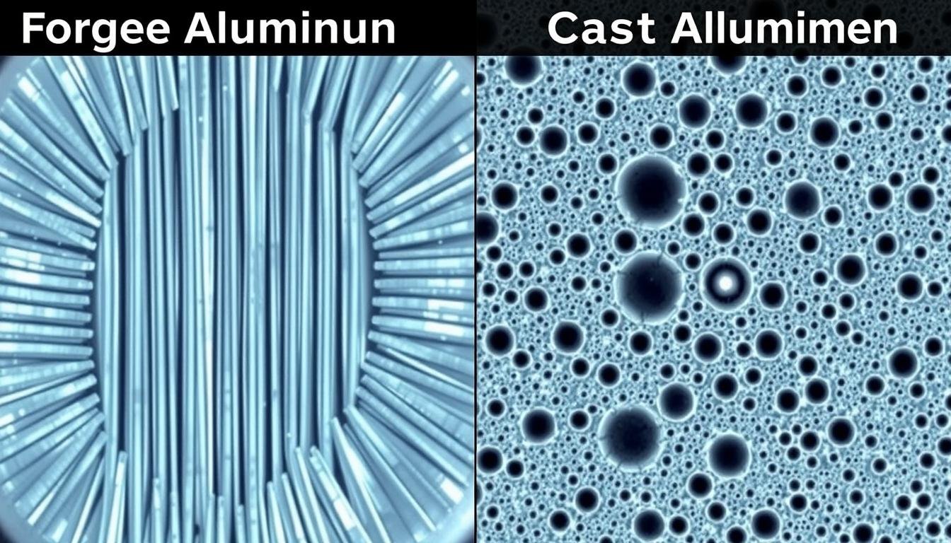 Comparison of 2618 T61 forged aluminum and cast aluminum microstructures Comparison of 2618 T61 forged aluminum and cast aluminum microstructures