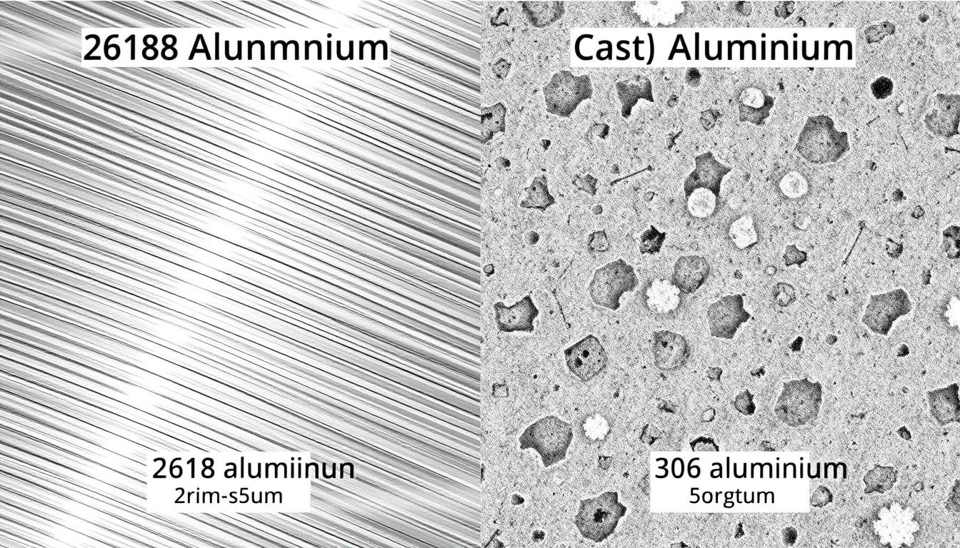 Comparison of 2618 aluminum forging vs cast aluminum microstructure