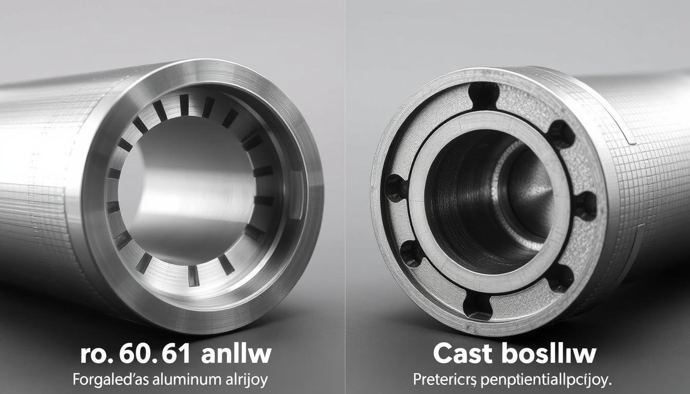 Comparison of 6061 aluminum alloy forged vs cast components showing structural differences