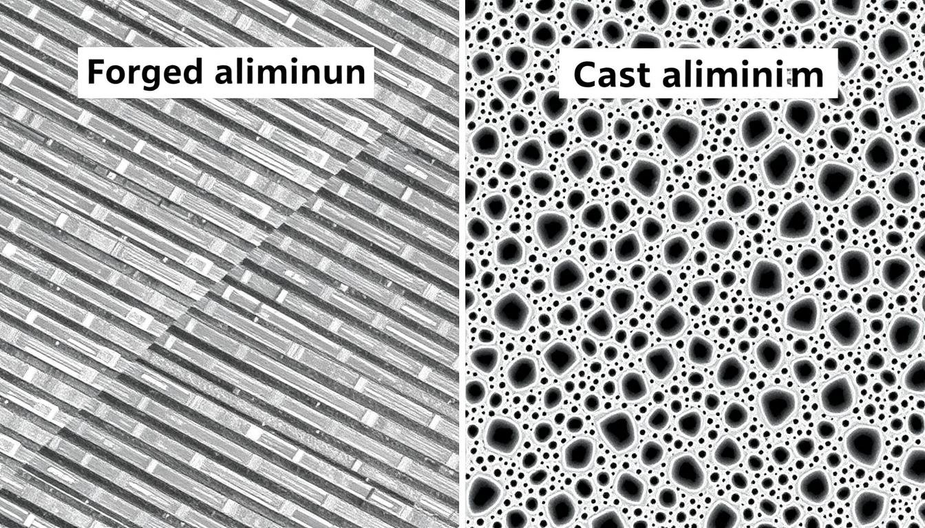 Comparison of aluminum forging grain structure versus cast aluminum
