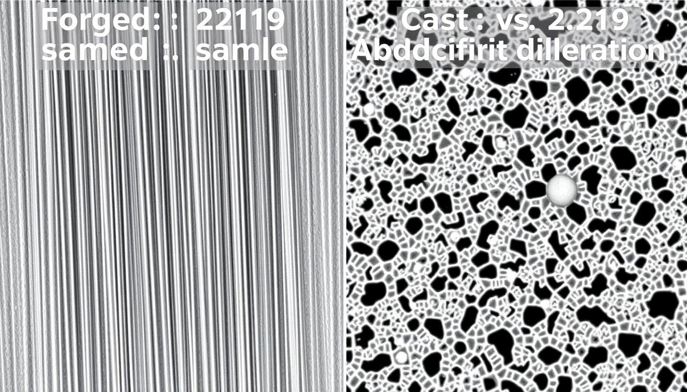Comparison of forged vs cast 2219 aluminum microstructure