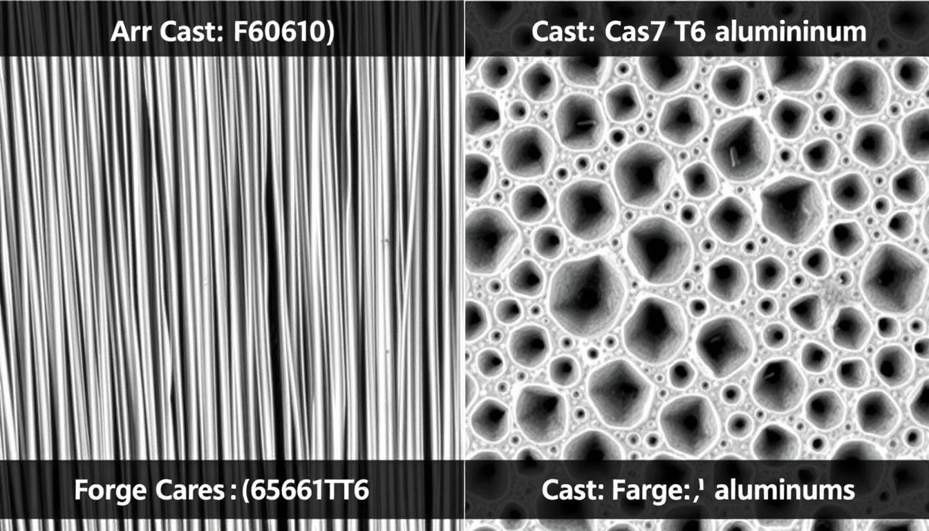 Comparison of forged vs cast 6061 T6 aluminum microstructure
