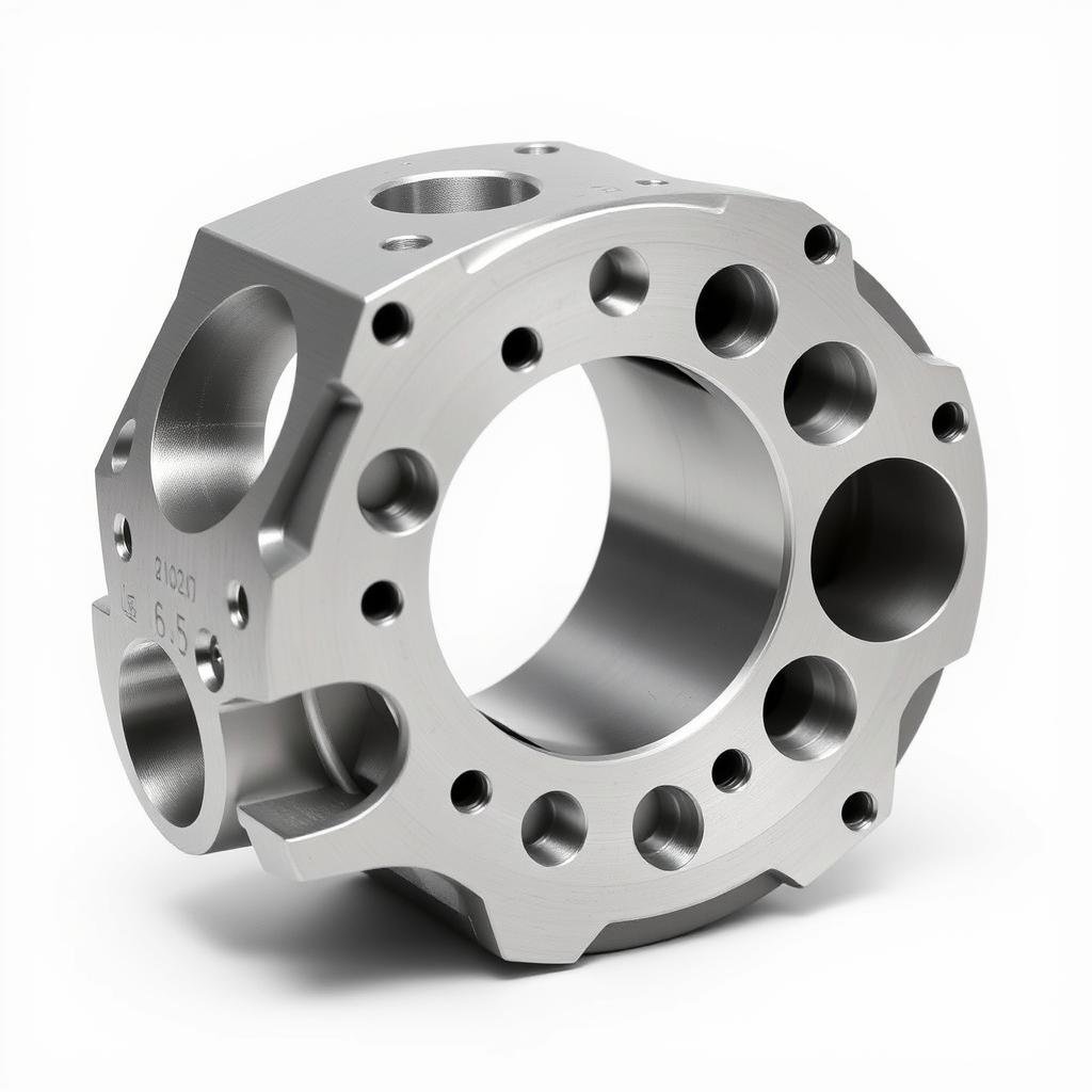 Complex billet machined part with intricate details used in aerospace application
