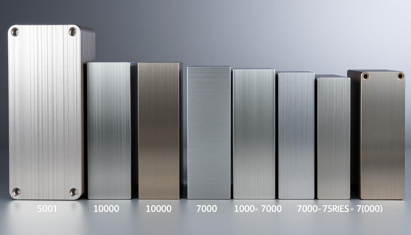 Different types of aluminum billet alloys showing various series from 1000 to 7000 Different types of aluminum billet alloys showing various series from 1000 to 7000