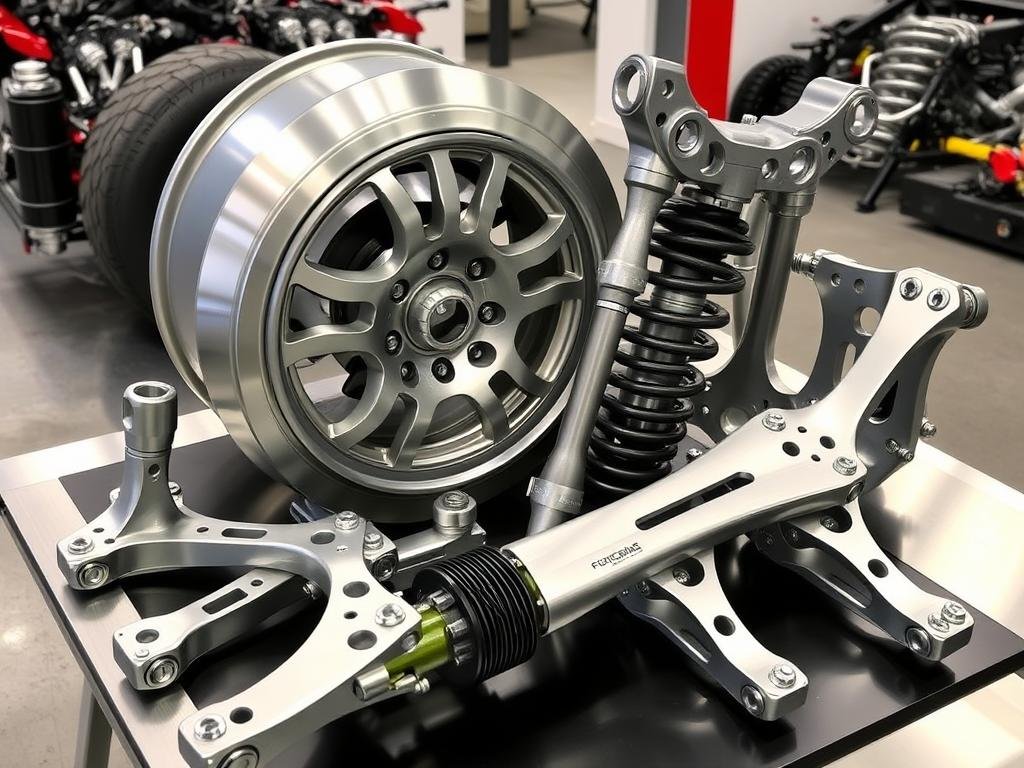 Forged aluminum automotive components including wheels and suspension parts