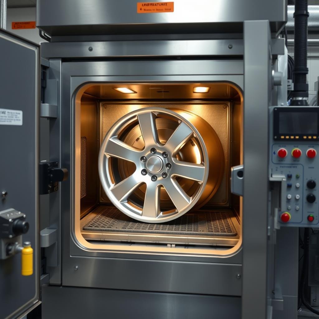 Heat treatment process for forged aluminum 6061 wheel