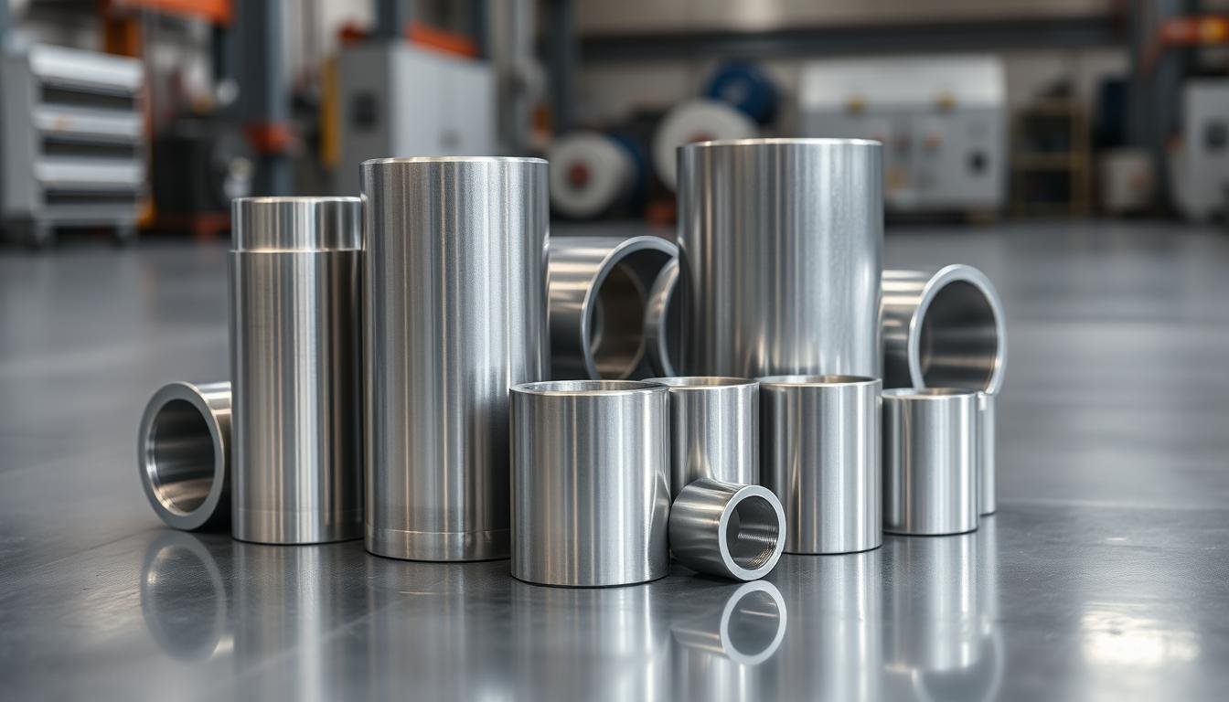 High-quality aluminum billet samples showing different sizes and finishes