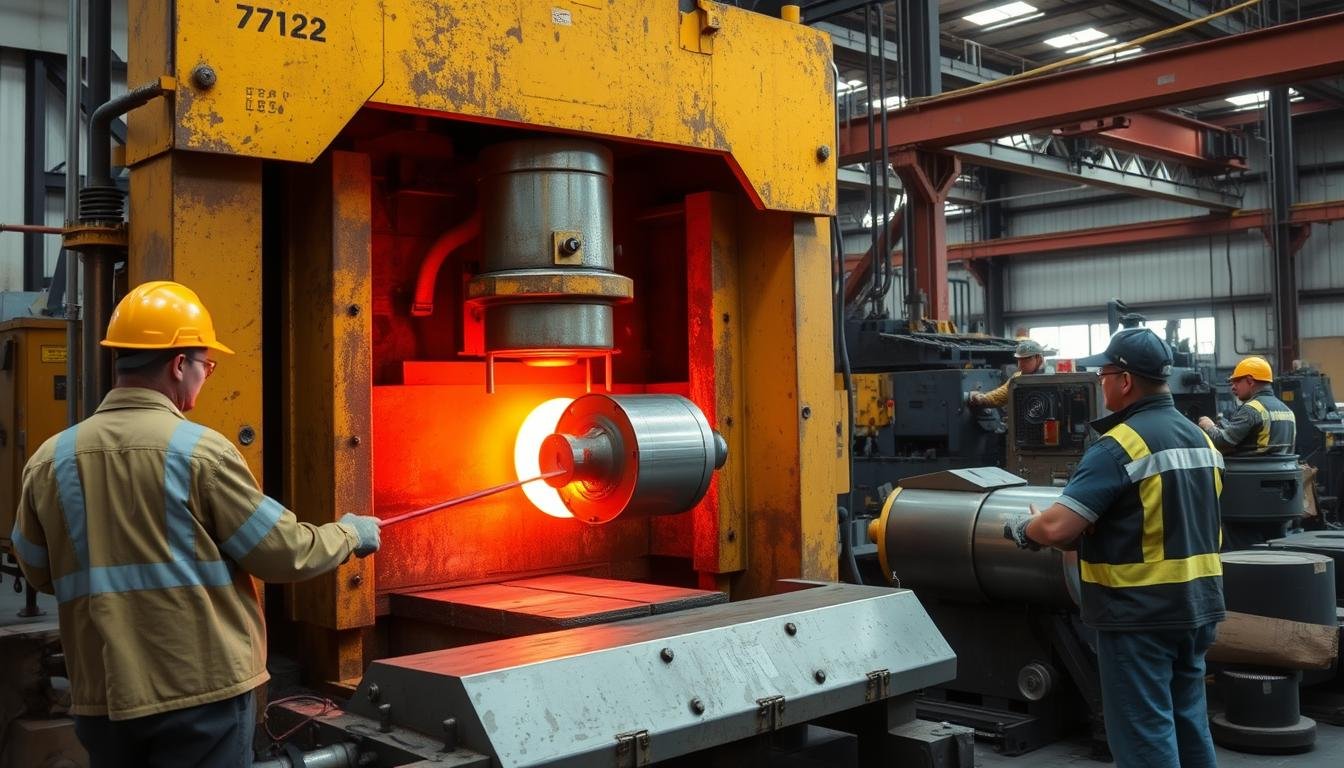 MAIKONG aluminum forging process showing hydraulic press forming aluminum components