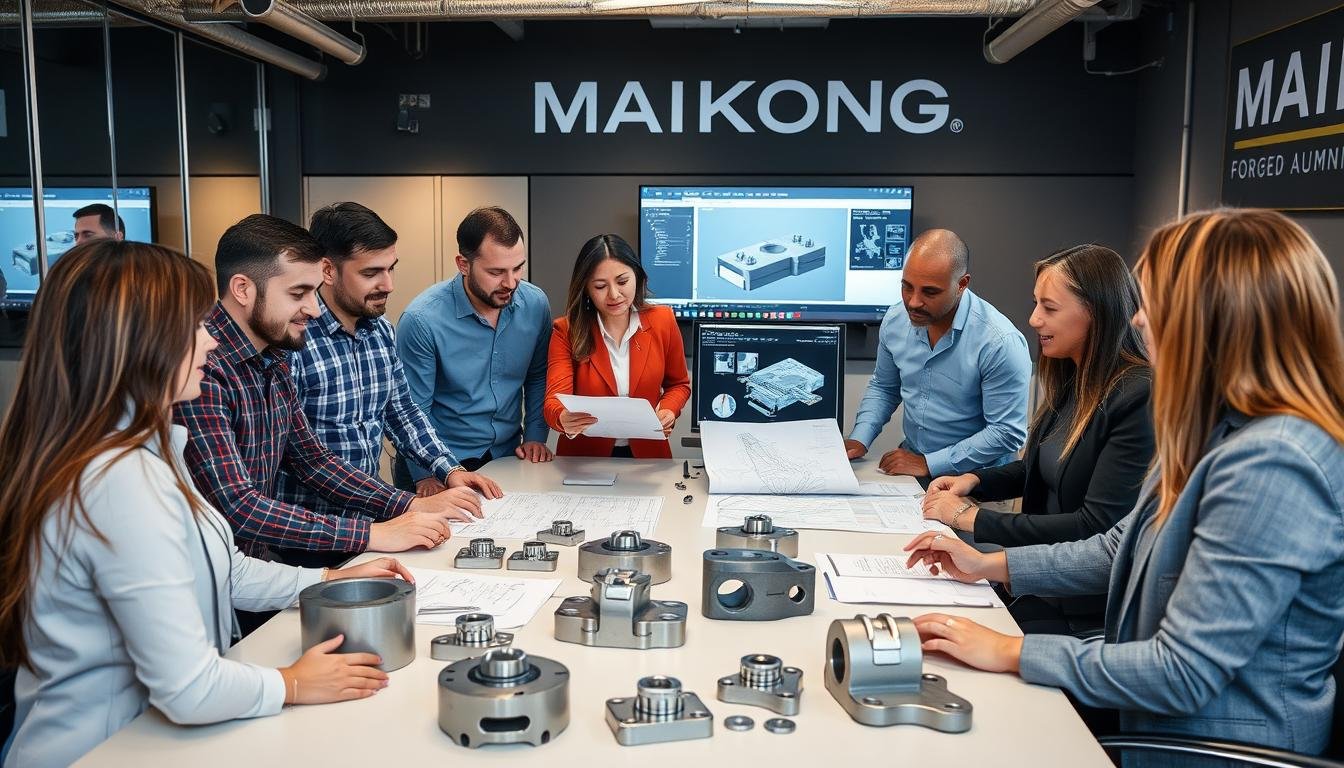 MAIKONG team members working with customers on forged aluminium projects MAIKONG team members working with customers on forged aluminium projects