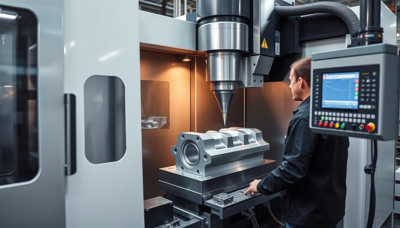 MAIKONG's CNC machining center processing aluminum alloy forged components