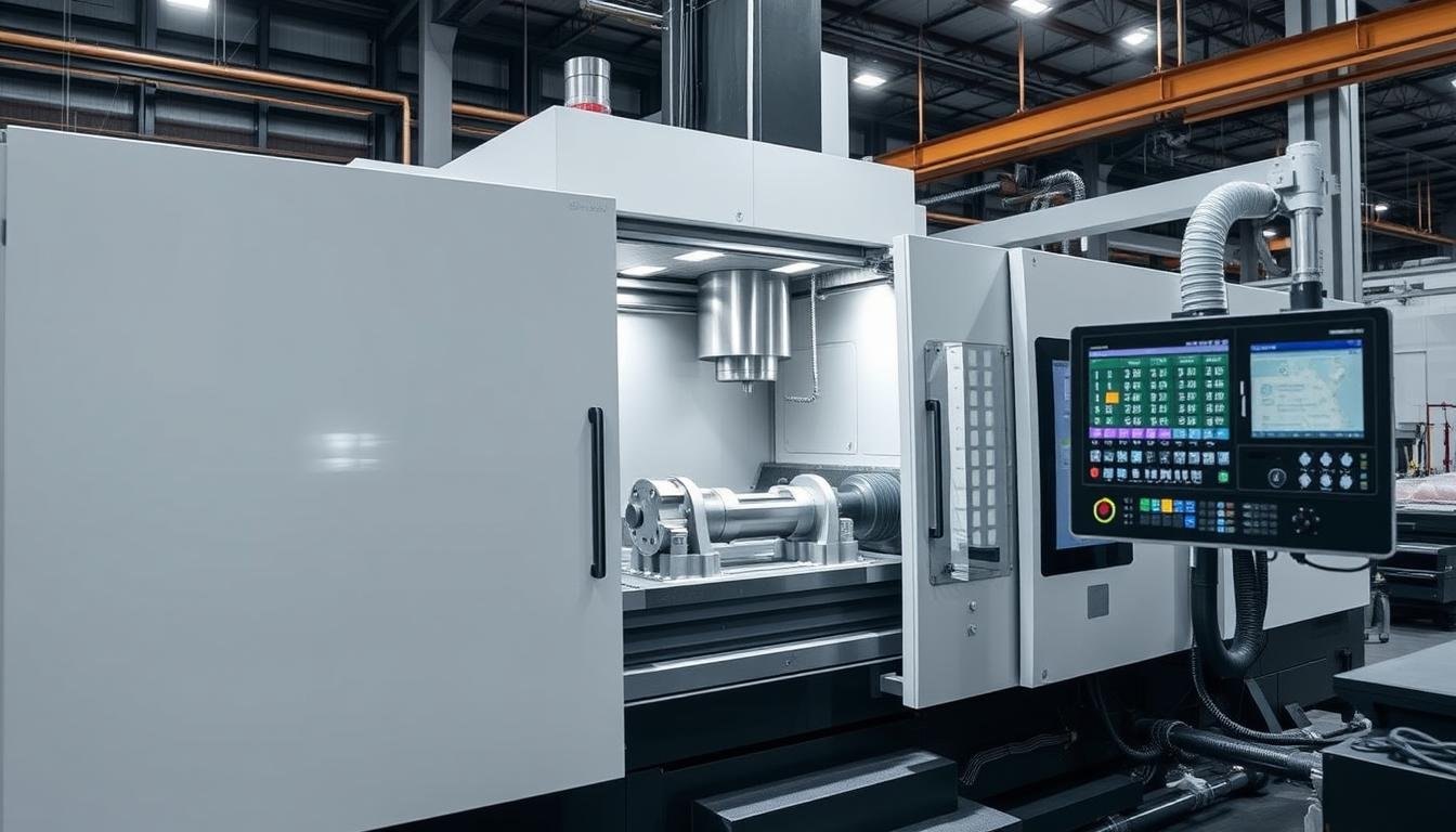 MAIKONG's CNC machining center processing aluminum forged components MAIKONG's CNC machining center processing aluminum forged components