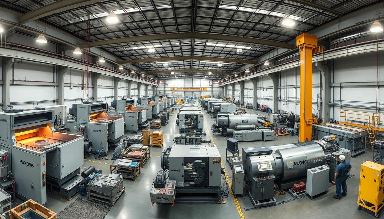 MAIKONG's comprehensive aluminum forging facility showing various production stages MAIKONG's comprehensive aluminum forging facility showing various production stages