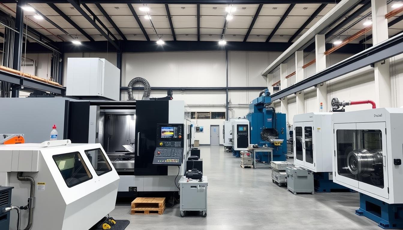 MAIKONG's manufacturing facility showing both CNC machining and forging equipment