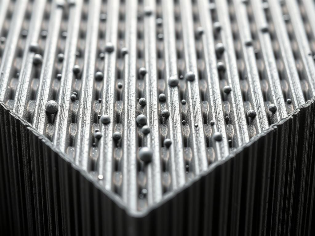 Microscopic view of 4032 aluminum alloy grain structure after forging process