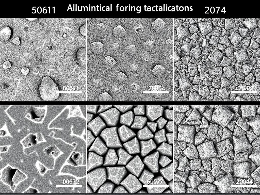 Microstructure comparison of aluminum forging alloys