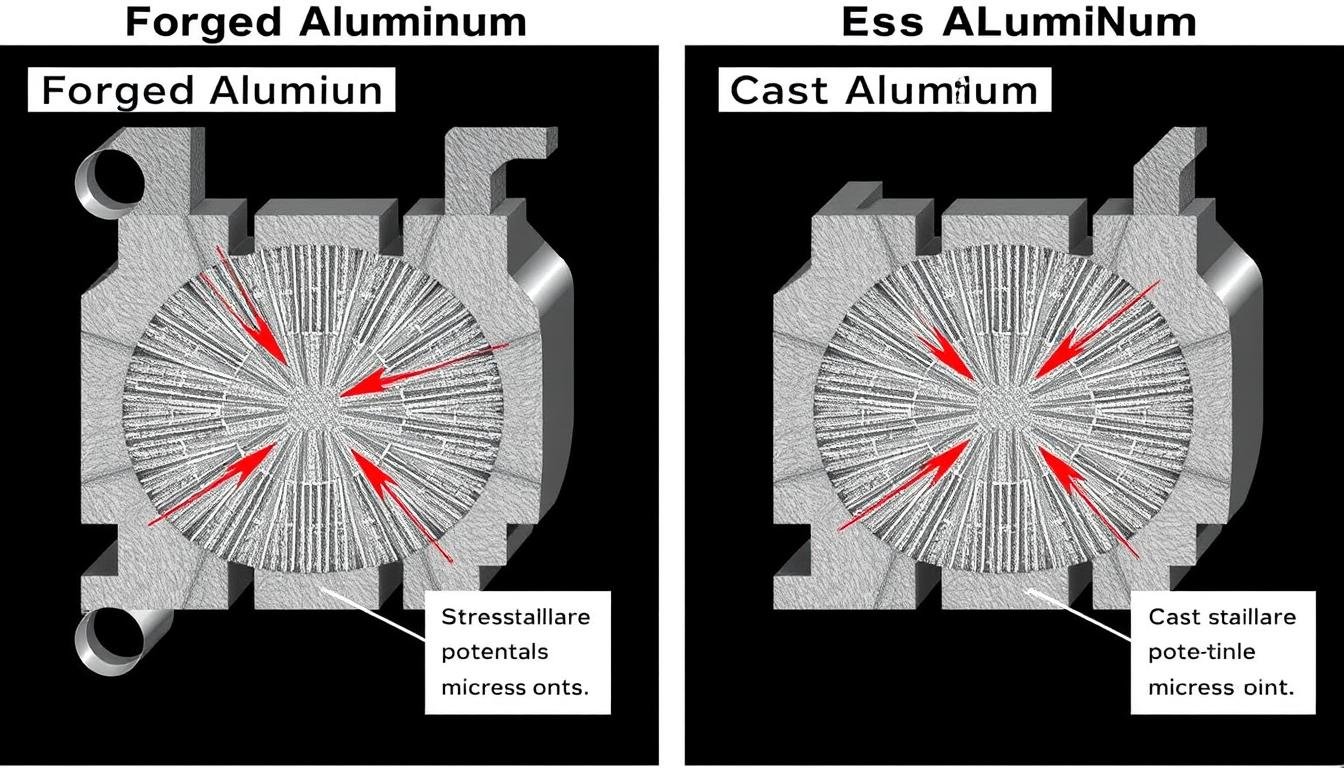 Structural comparison between forged and cast aluminum