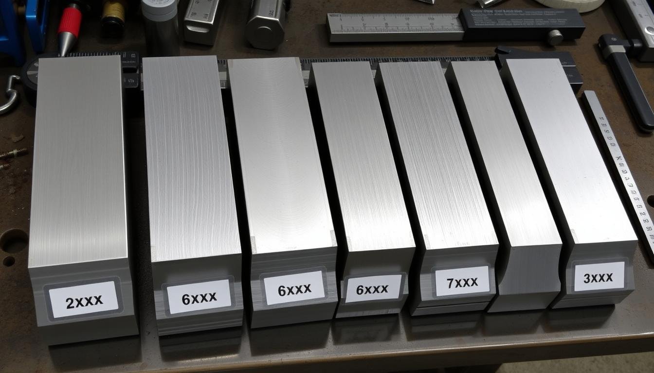 Various aluminum alloy billets prepared for the forging process