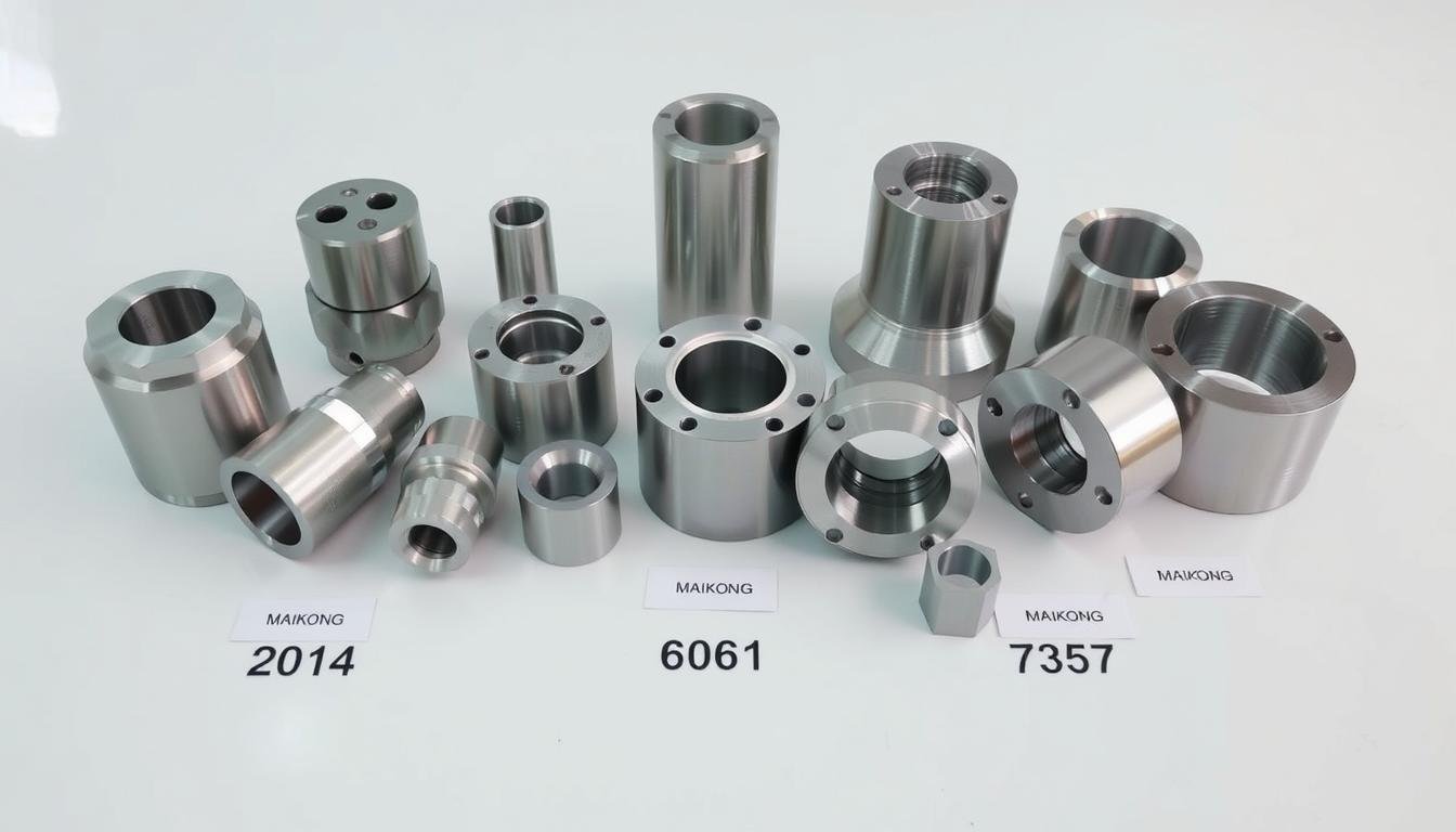 Various aluminum alloy forged components manufactured by MAIKONG aluminum forging company in USA