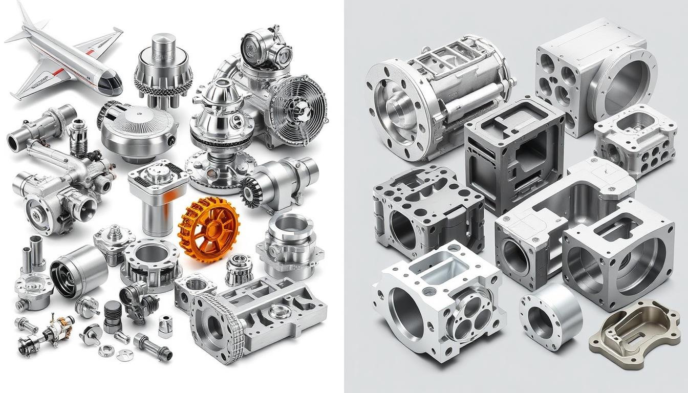 Various industry applications showing both billet and cast components in real-world use